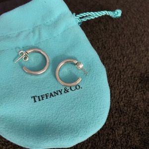 Tiffany and co sliver hoop earrings